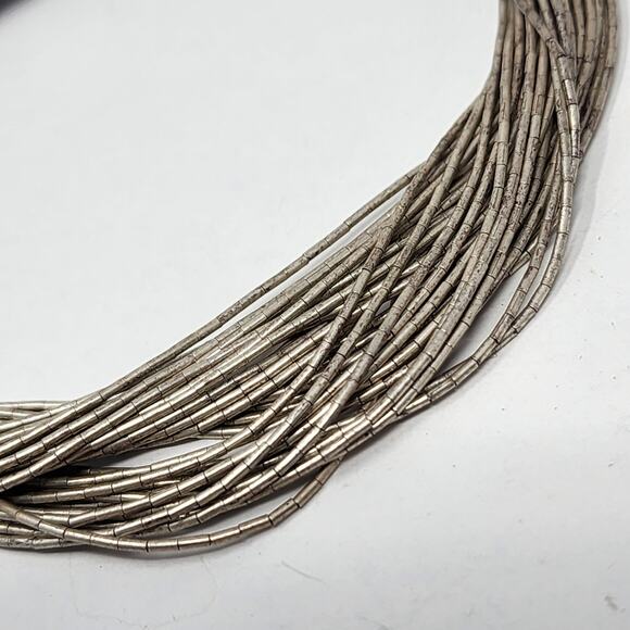 Sterling Silver Tube Beaded Native American Bracelet - Picture 3 of 7